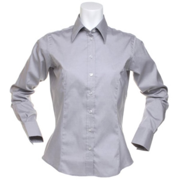 Kustom Kit Dam Corporate Långärmad Oxford Skjorta 26 Silver Silver Grey 26