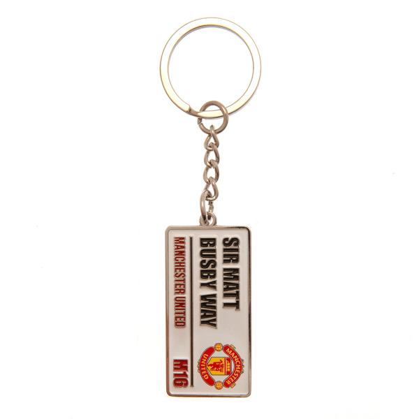 Manchester United FC Street Sign Keyring One Size Vit/Svart/R White/Black/Red One Size