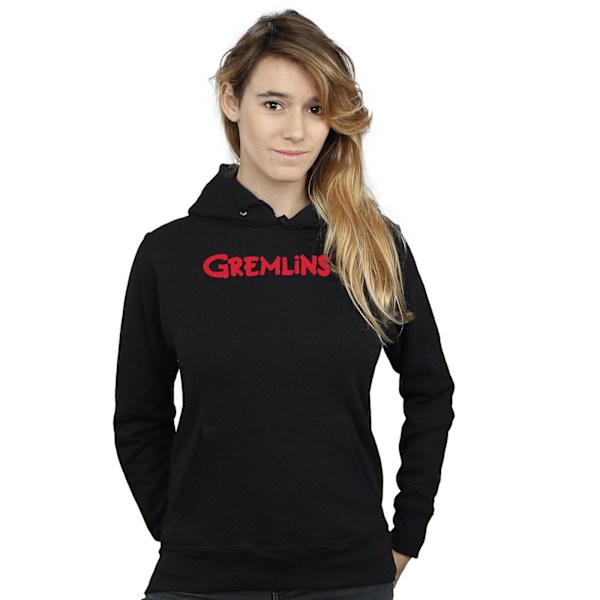 Gremlins Dam/Kvinnor Text Logo Hoodie S Svart Black S