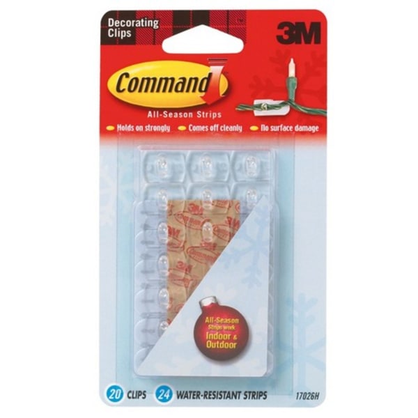 Command inomhus- och utomhusdekorationsklämmor (20-pack) En storlek W White One Size