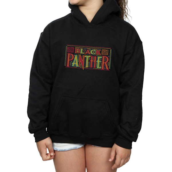 Marvel Girls Black Panther Tribal Logo Hoodie 12-13 år Svart Black 12-13 Years