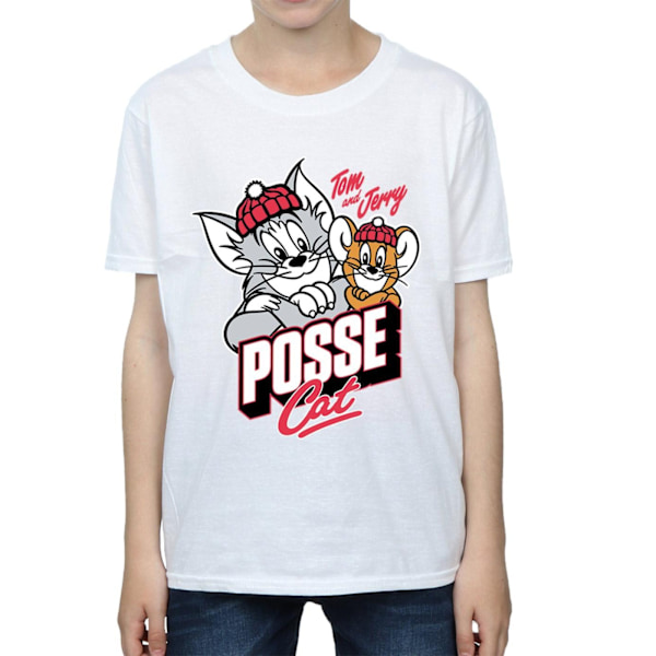 Tom And Jerry Boys Posse Cat T-Shirt 12-13 År Vit White 12-13 Years