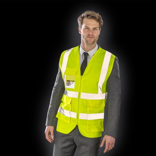 WORK-GUARD av Result Unisex Vuxen Tjänst Kläder Väst L Fl Fluorescent Yellow L