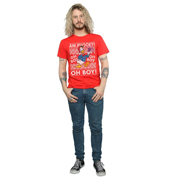Disney Herr Donald Duck Jul Fair Isle T-shirt S Röd Red S