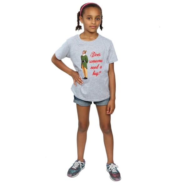 Elf Girls Hug Buddy Bomull T-shirt 5-6 år Sports Grey Sports Grey 5-6 Years