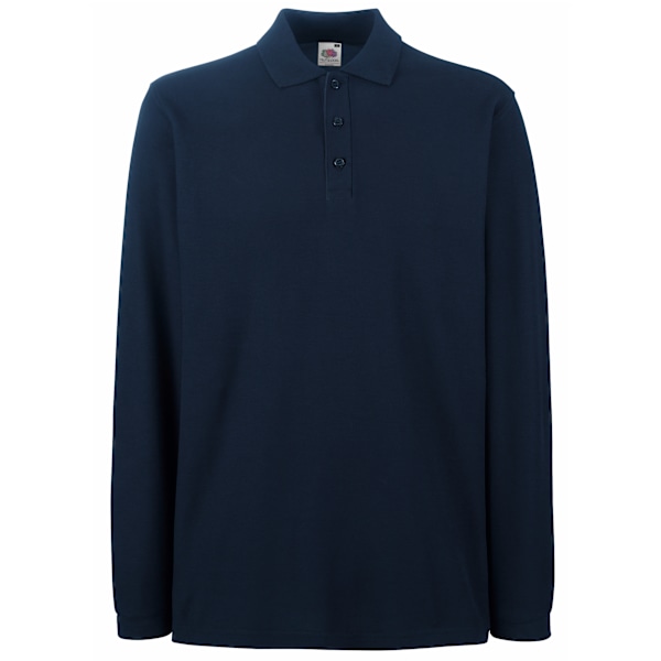 Fruit Of The Loom Premium Långärmad Poloskjorta för Herr L Deep Na Deep Navy L