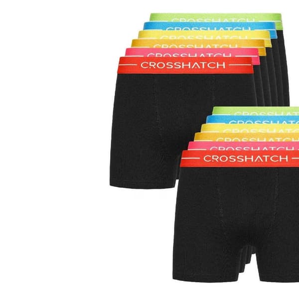 Crosshatch Herr Astral Logo Boxershorts (12-pack) L Svart Black L