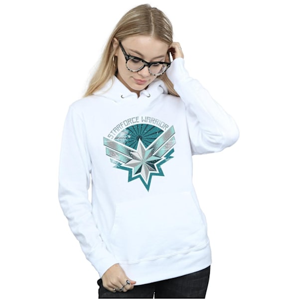 Marvel Womens/Ladies Captain Marvel Starforce Warrior Hoodie XL White XL