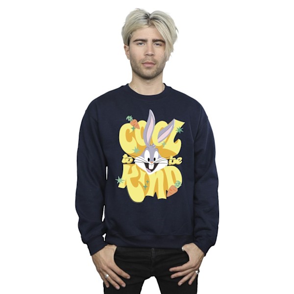 Looney Tunes Mens Bugs Cool To Be Kind Sweatshirt XL Marinblå Navy Blue XL