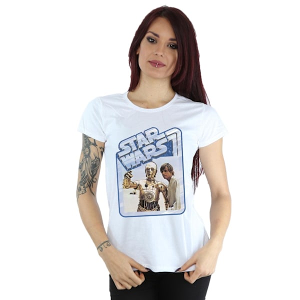 Star Wars Dam/Kvinnor Luke Skywalker Och C-3PO Bomull T-shirt White M