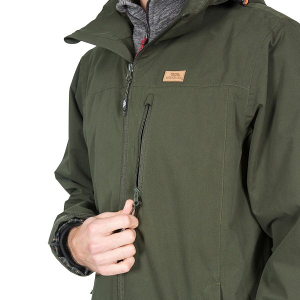 Trespass Mens Weir Vattentät Jacka XL Oliv Olive XL