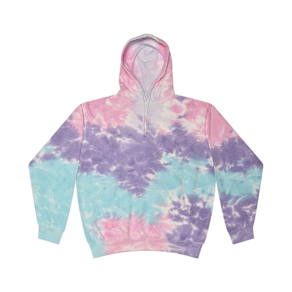 Colortone Unisex Regnbåge Tie Dye Pullover Hoodie 2XL Lila/Blå Purple/Blue/Pink 2XL