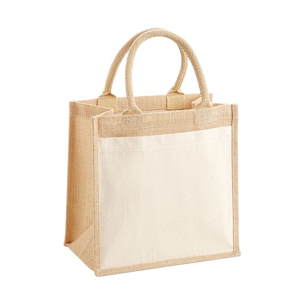 Westford Mill Jute Pocket Tote Bag One Size Natural Natural One Size