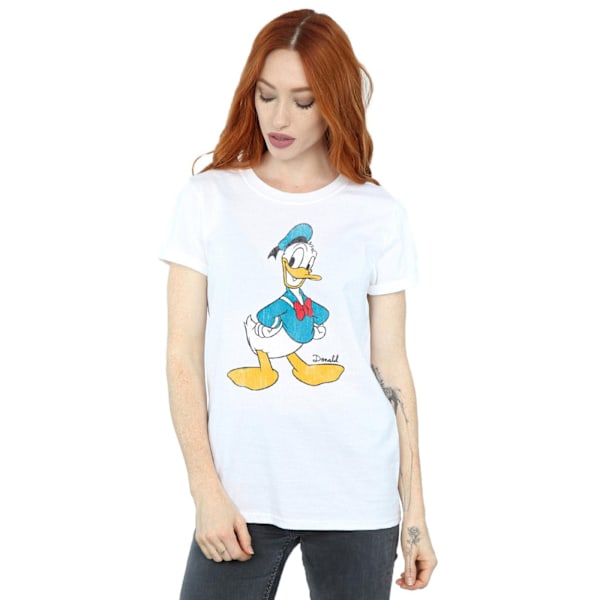 Disney Dam/Damer Klassisk Donald Duck Bomull Boyfriend T-shirt White XL