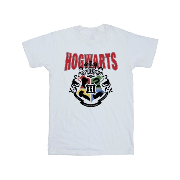 Harry Potter T-shirt med Hogwarts-emblem för män, 3XL, vit White 3XL