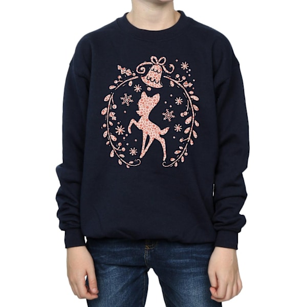 Disney Boys Bambi Julkrans Sweatshirt 5-6 År Marinblå Navy Blue 5-6 Years