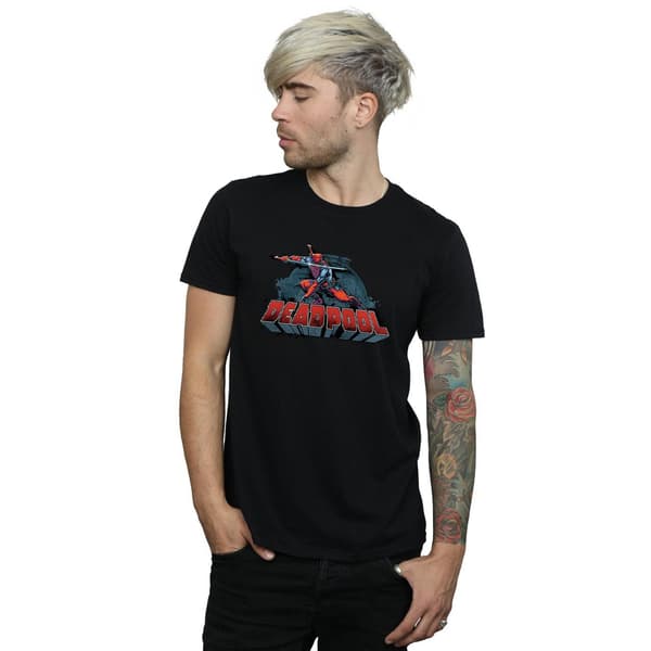 Marvel Herr Deadpool Svärd Logotyp T-Shirt S Svart Black S