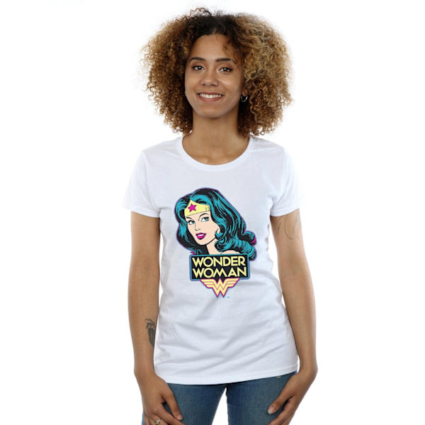 DC Comics Dam/Kvinnor Wonder Woman Head Bomull T-shirt XL Vit White XL