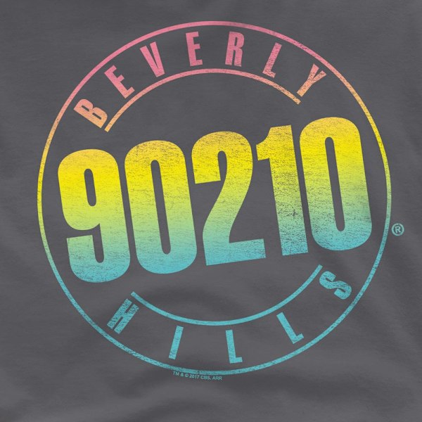 90210 Herr T-shirt med Färgmixad Logotyp L Gråmelerad Charcoal L