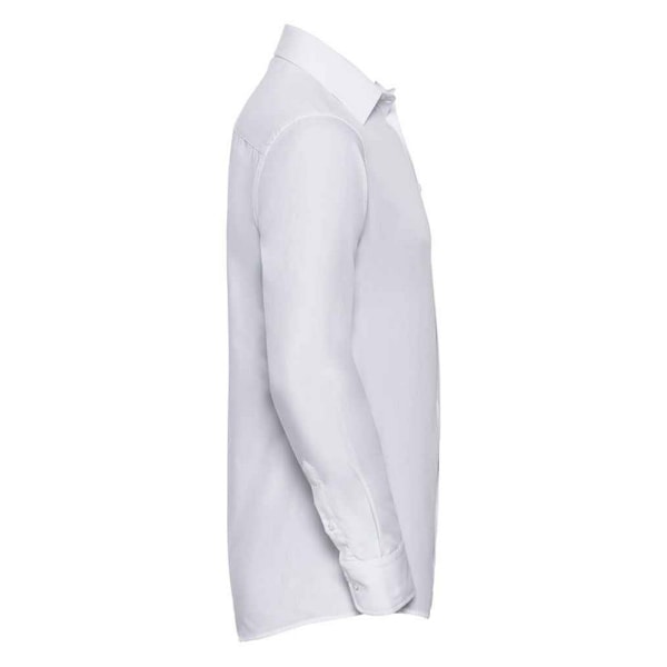 Russell Collection Herr Poplin Skräddarsydd Långärmad Formell Skjorta White XL