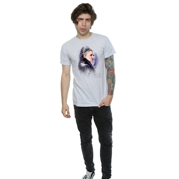 Star Wars: The Last Jedi T-shirt i borstad bomull för män med Princess Leia Sports Grey L