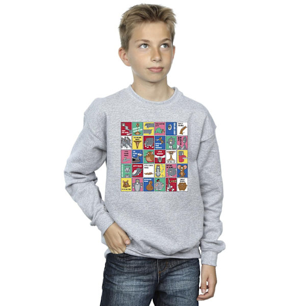 Tom And Jerry Boys Grid Squares Sweatshirt 12-13 År Sport Grå Sports Grey 12-13 Years