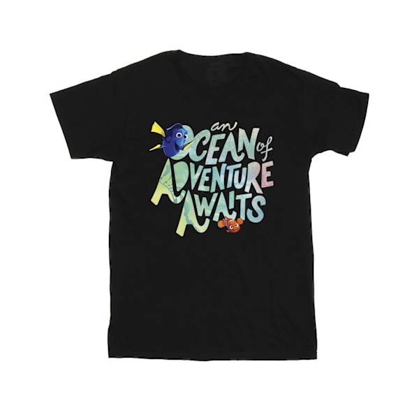 Finding Dory Flickor Ocean Adventure Bomull T-shirt 5-6 År Svart Black 5-6 Years