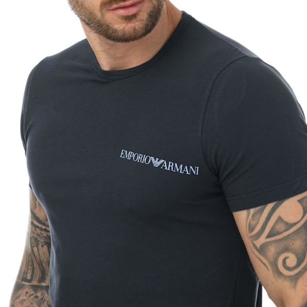 Emporio Armani Herr Underkläder Logo T-Shirt (2-pack) L Vit/ White/Black L