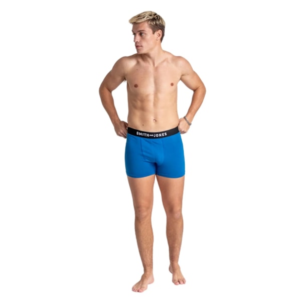 Smith & Jones Herr Zyden Boxershorts med Olika Mönster (Pack om Blue/Black/Navy XL
