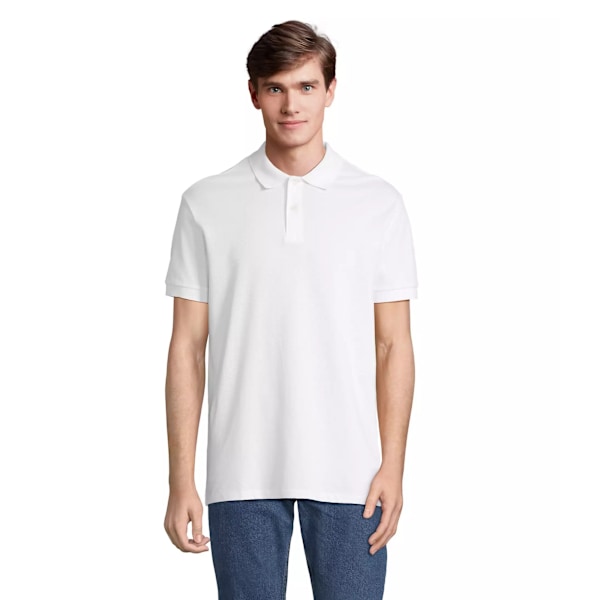 SOLS Unisex Vuxen Pacific Piqué Dubbelnålssöm Pikétröja 4 White 4XL
