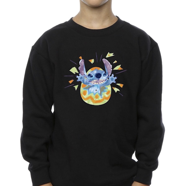 Disney Boys Lilo & Stitch Cracking Egg Sweatshirt 7-8 år Bla Black 7-8 Years