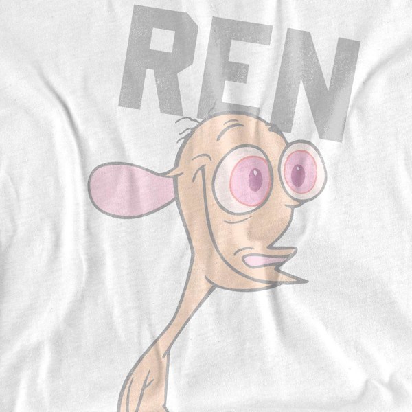 Ren & Stimpy Unisex Vuxen College T-Shirt M Vit White M