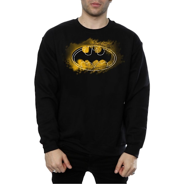 DC Comics Herr Batman Spray Logo Sweatshirt XL Svart Black XL