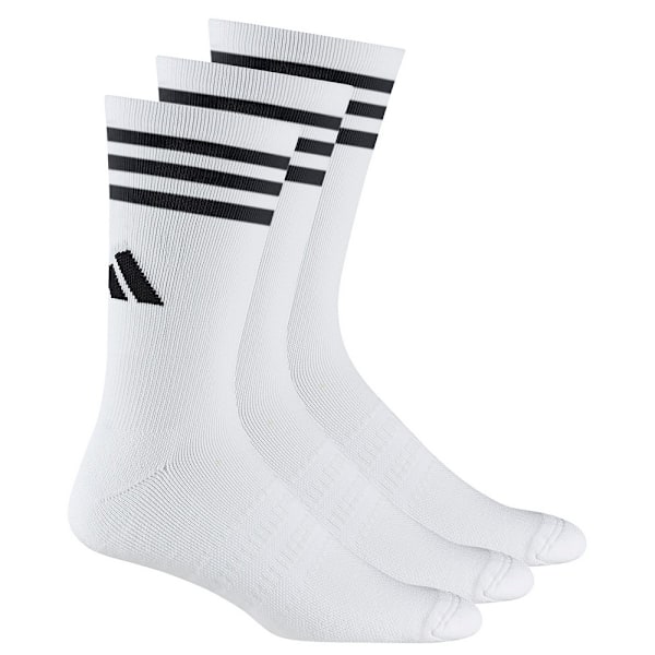 Adidas herr 3-pack kontrastrandiga crew strumpor (12-14 UK) White 12 UK-14 UK