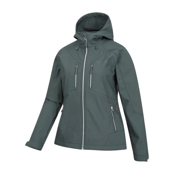 Mountain Warehouse Dam/Kvinnor Helsinki Återvunnen Softshelljacka Green 6 UK
