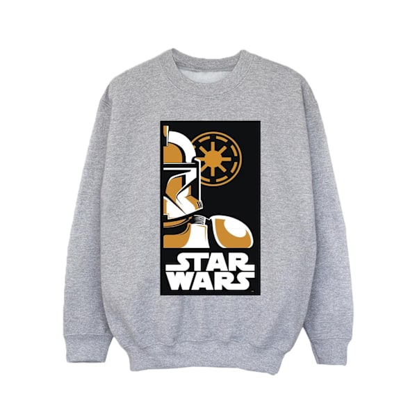 Star Wars Girls Stormtrooper Art Poster Sweatshirt 5-6 år Sp Sports Grey 5-6 Years