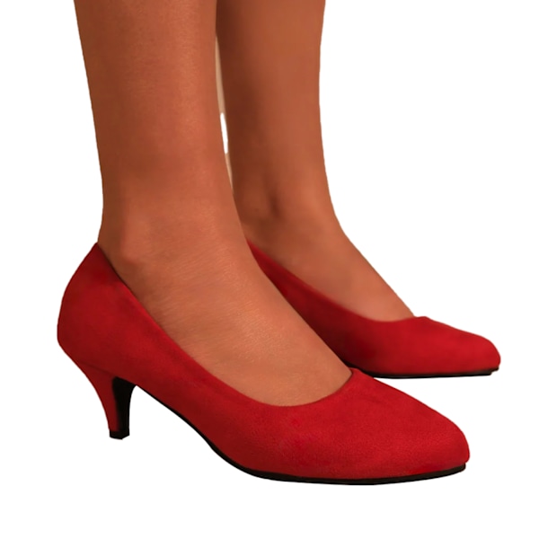 Where's That From Damskor/Dam Shea Lågklackade Pumps 7 UK Red 7 UK