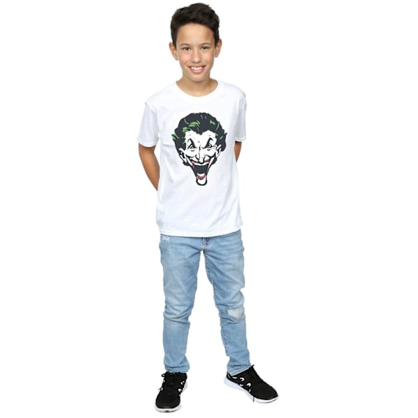 DC Comics Pojkar The Joker Big Face T-Shirt 7-8 År Vit White 7-8 Years