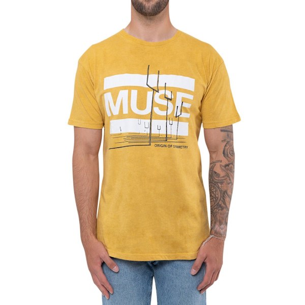 Muse Unisex Adult Origin Of Symmetry Mineral Wash T-Shirt XXL Y Yellow XXL