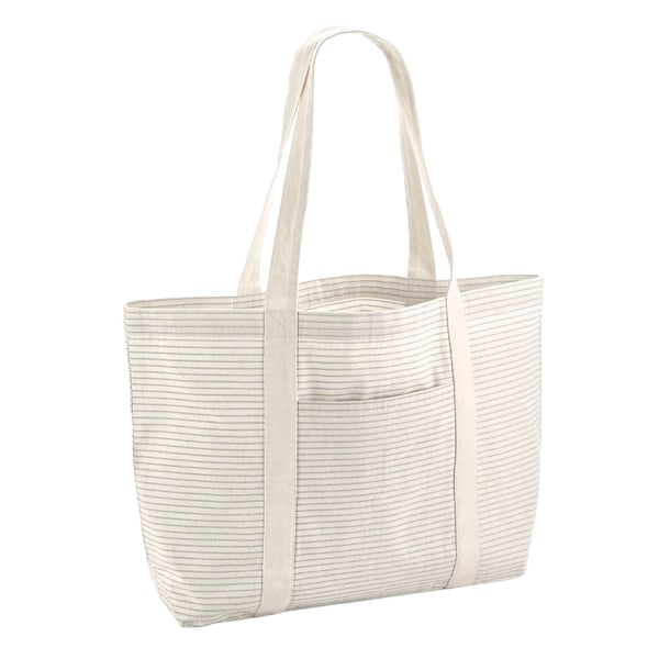 Westford Mill Randig ekologisk bomullskasse One Size Grå Grey One Size