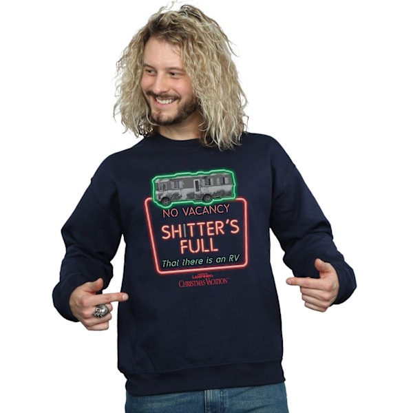 National Lampoon's Christmas Vacation Herr Greyscale No Vacancy Navy Blue 3XL