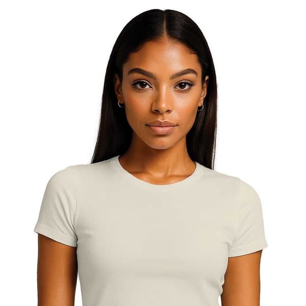 Casual Classics Dam/Dam Kammad Bomull Crop T-shirt M Ecru Ecru M