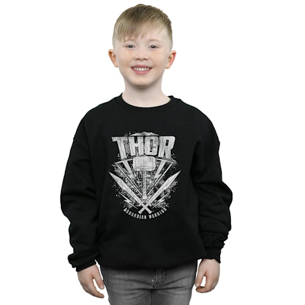 Marvel Boys Thor Ragnarok Hammer Logo Sweatshirt 12-13 år Blå Black 12-13 Years