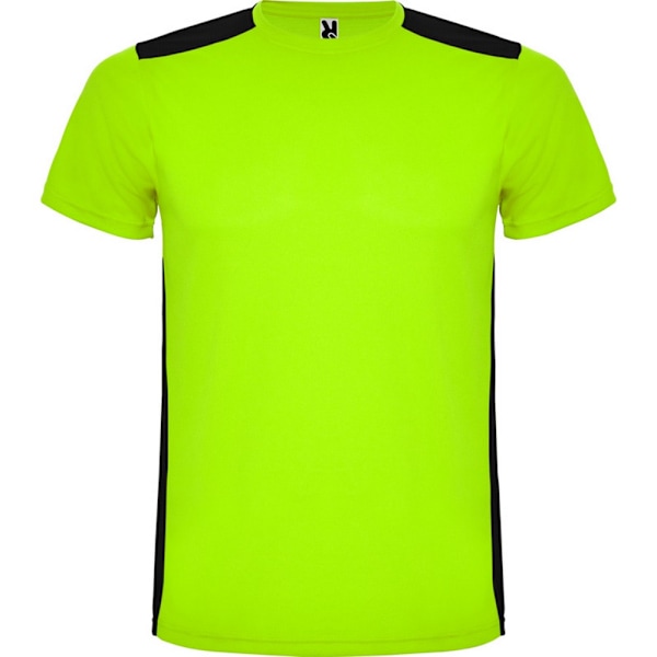 Roly Unisex Vuxen Detroit Kortärmad Sport T-shirt XXL Lime Lime/Solid Black XXL