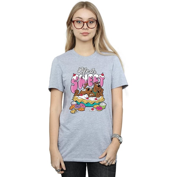 Scooby Doo Womens/Ladies Life Is Sweet Boyfriend T-Shirt 3XL Sp Sports Grey 3XL