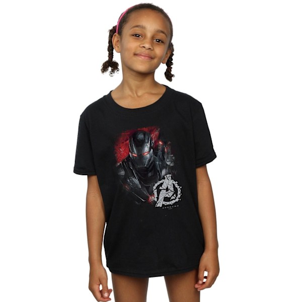 Marvel Girls Avengers Endgame War Machine Borstad Bomull T-Shir Black 5-6 Years