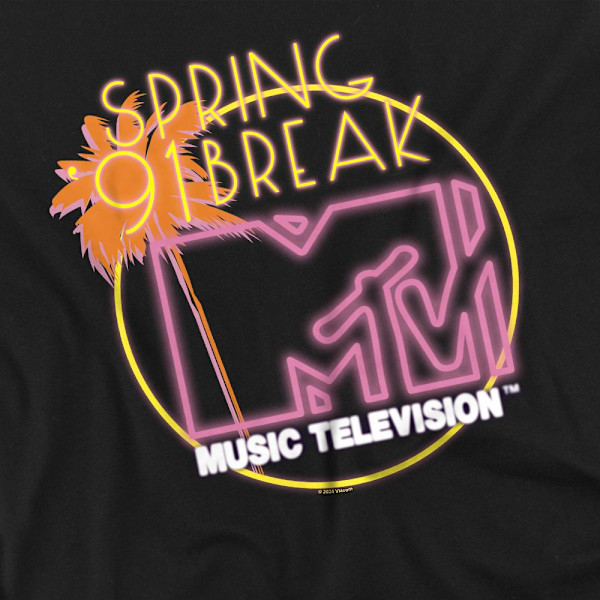 MTV Herr Spring Break ´91 Neon Sign T-Shirt M Svart Black M