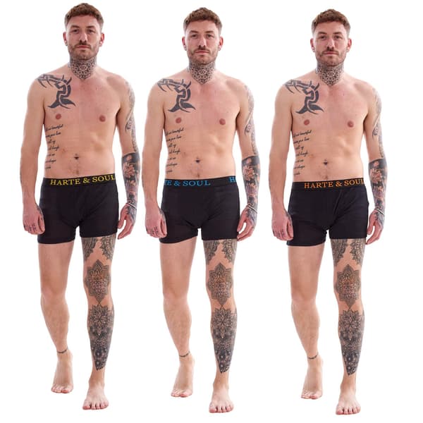 Harte & Soul Herr Plain Bambu Boxerkalsonger (12-pack) L Svart Black L