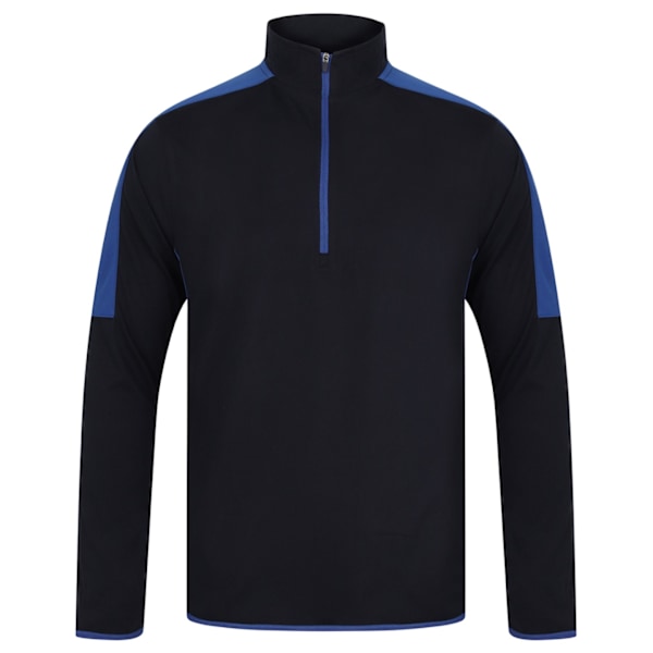 Finden & Hales Herr Kontrastpanel Kvartsdragkedja Midlayer M Marinblå/ Navy/Royal Blue M