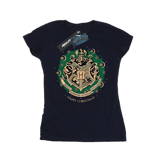 Harry Potter Dam/Dam Julkrans Bomull T-shirt S Marinblå Navy Blue S